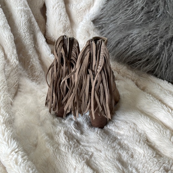 Beige Booties with Fringe - Picture 2 of 5